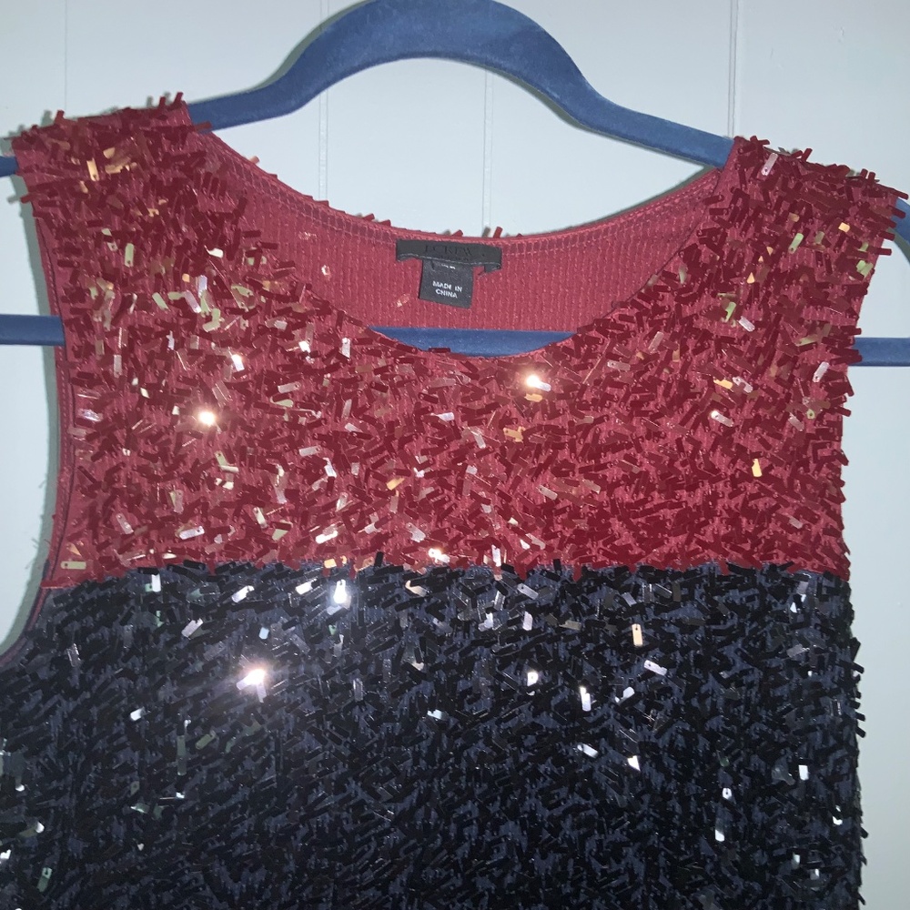 J. Crew Collection Sequin Sleeveless Shell Top Bl… - image 3
